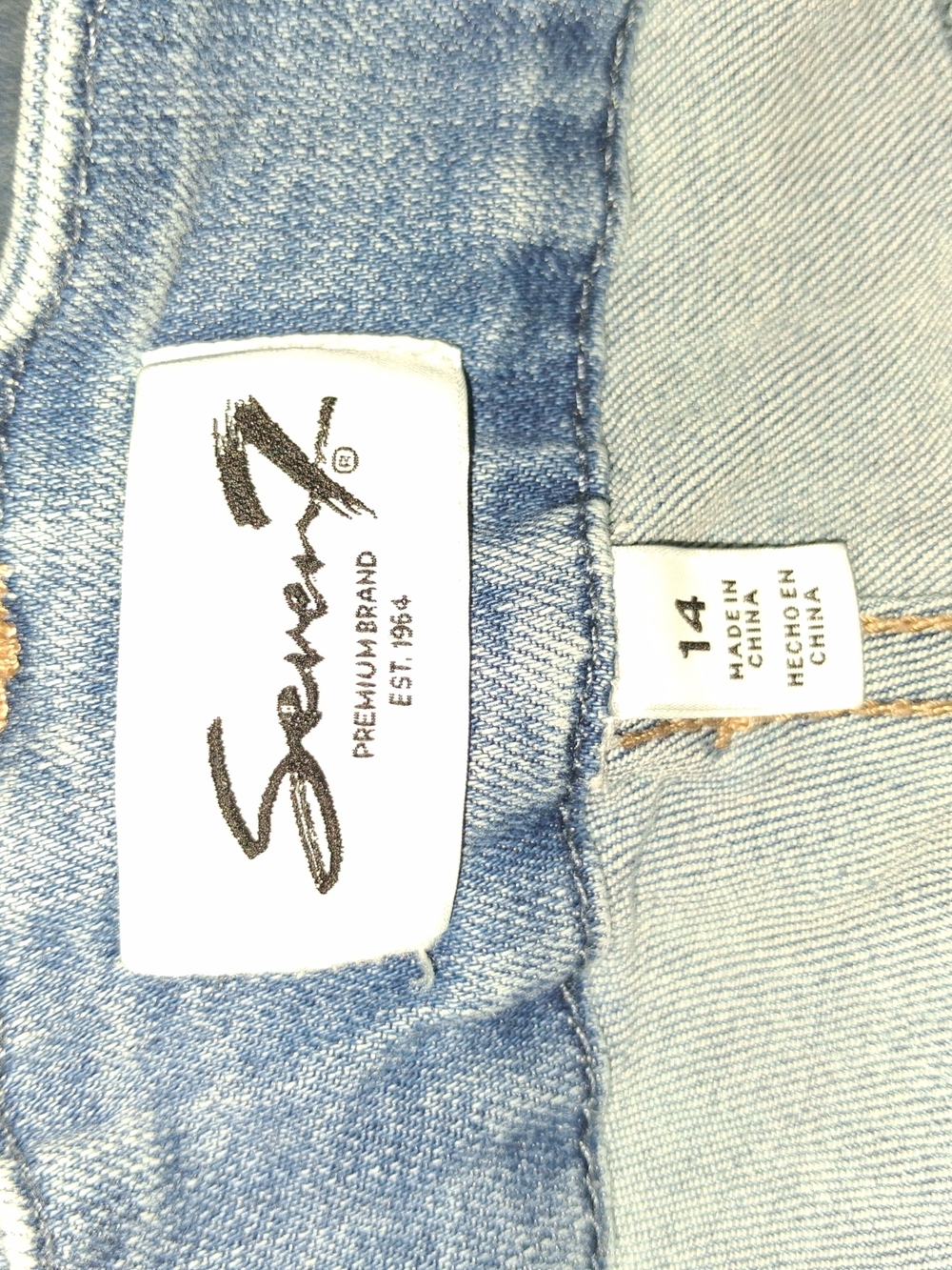 Seven7 Light Blue Straight Leg Women's Jeans - Picture 3 of 5